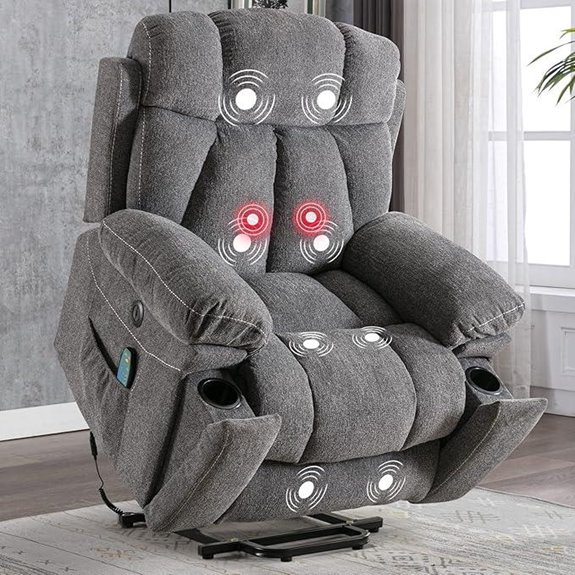 CANMOV Power Recliner with Massage & Heat Dark Gray