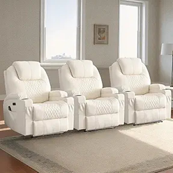 Power Recliner Chair with Heat Massage and LED Lights