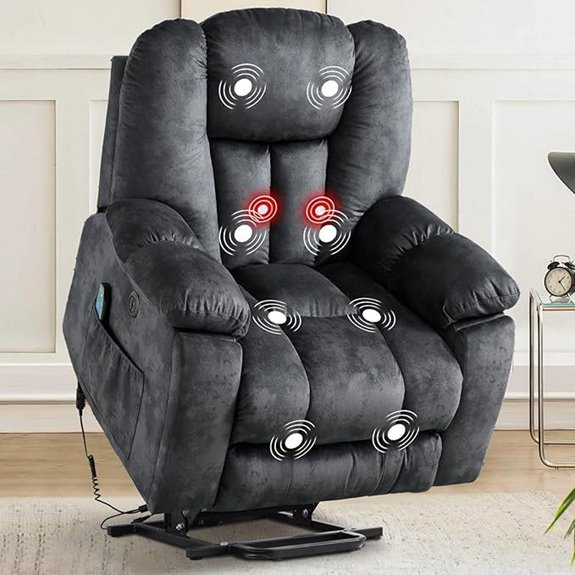 CANMOV Power Recliner with Massage Heat USB