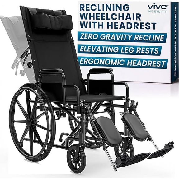 Vive Mobility Reclining Wheelchair with Leg Rests