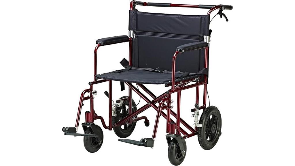 red bariatric transport chair