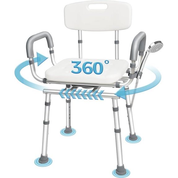 Heavy Duty Swivel Shower Chair with Arms