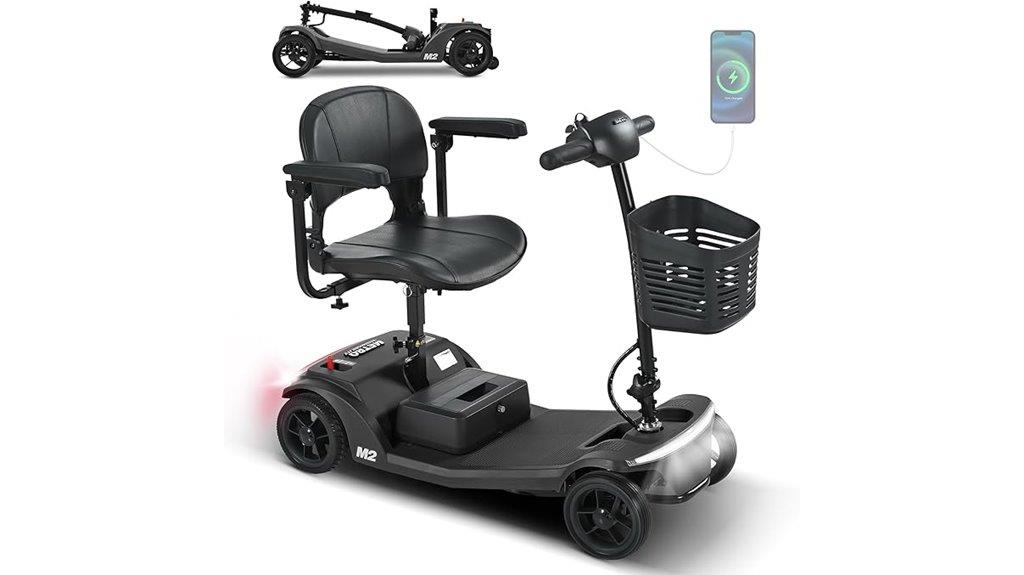 senior adult black scooter