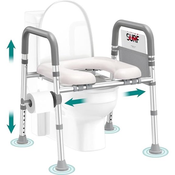 Elevated Toilet Seat with Handles for Seniors