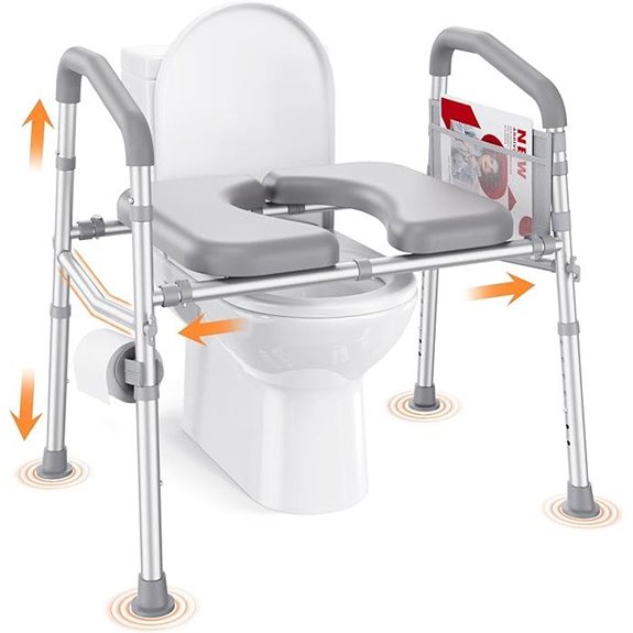 Elevated Toilet Seat Riser with Handles for Seniors
