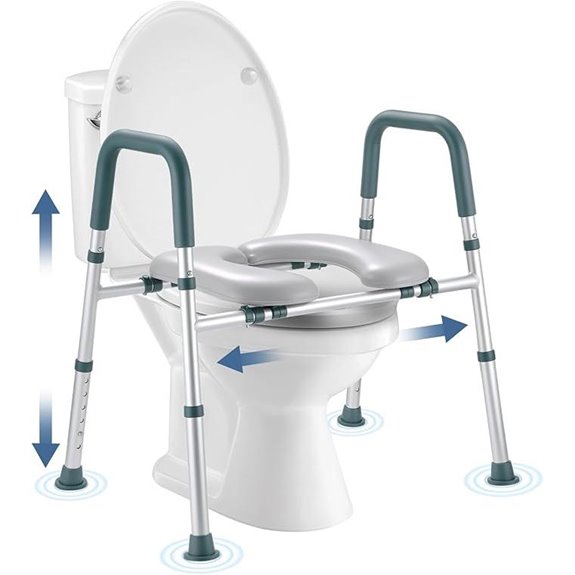 Raised Toilet Seat with Handles for Seniors