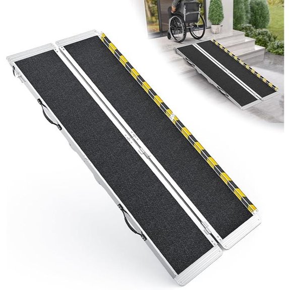 6ft Portable Aluminum Wheelchair Ramp with Anti-Slip Surface