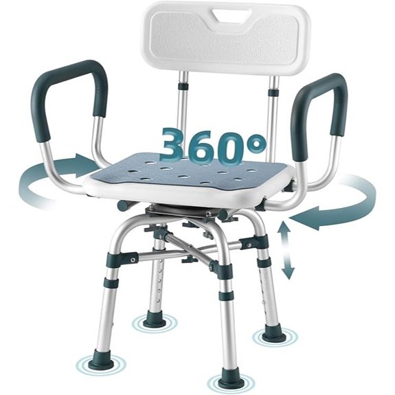 Heavy Duty Swivel Shower Chair with Arms