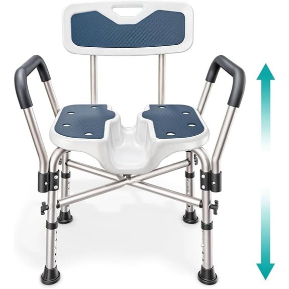 Heavy Duty U-Shape Shower Chair with Armrests