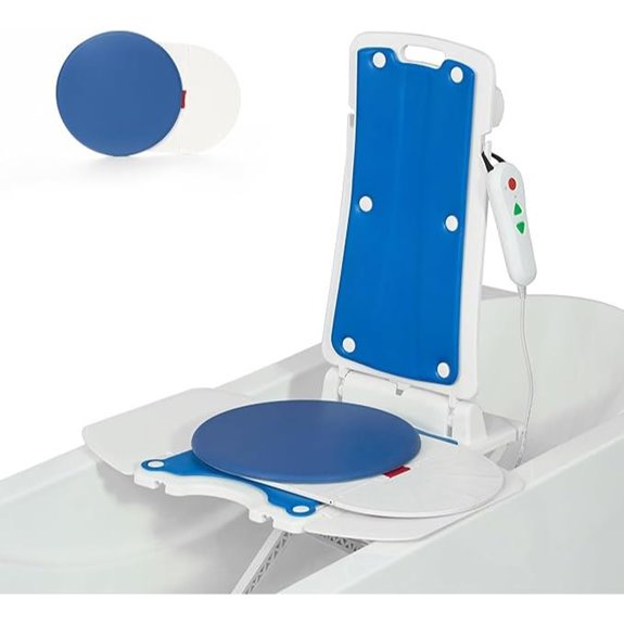 Electric Lift Shower Chair with Swivel and Non-Slip Pad