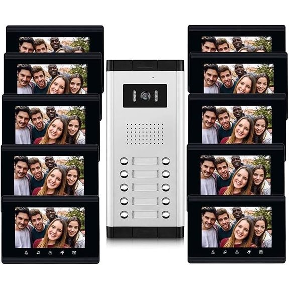 10 Units Wired Video Intercom System with Monitors