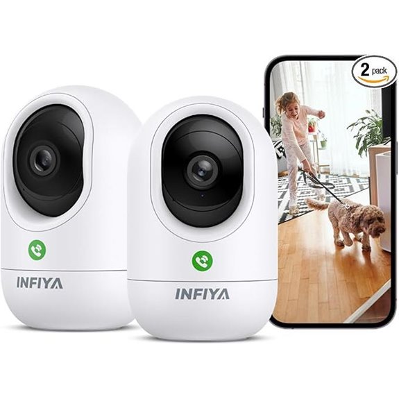 2K Indoor Security Cameras with Motion Tracking (2-Pack)