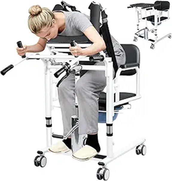 5-in-1 Height-Adjustable Patient Transfer Chair
