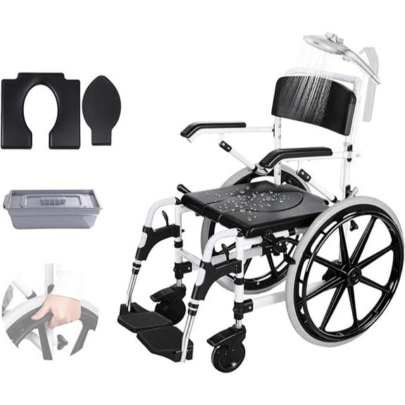 Self-Propelled Waterproof Shower Wheelchair with 22 Wheels