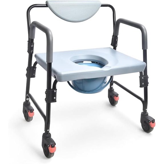 Sangohe Bedside Commode with Wheels and Wide Seat