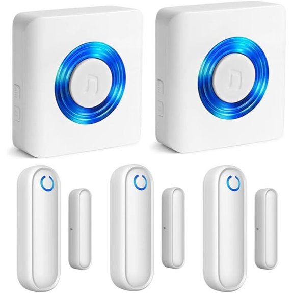 Wireless Caregiver Door Alarm System (3 Sensors 2 Receivers)