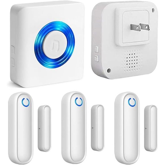 Wireless Caregiver Door Alarm System (3 Sensors 2 Receivers)