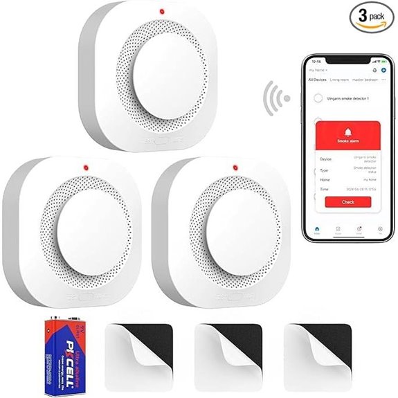 Wi-Fi Smoke Detectors with App Alerts (3-Pack)