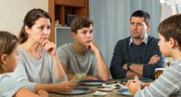 discussing family finances late