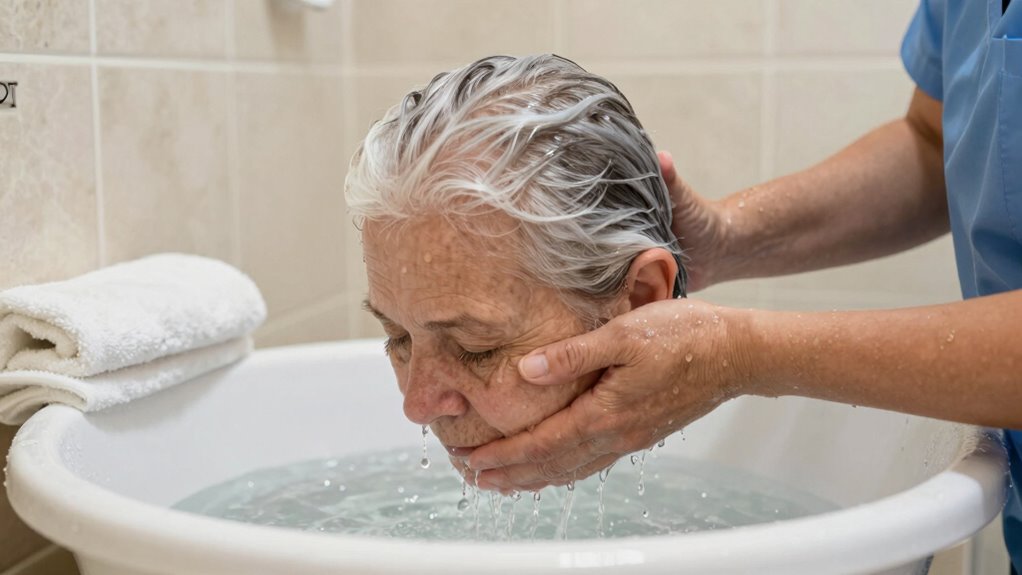 gentle bedbound hair washing
