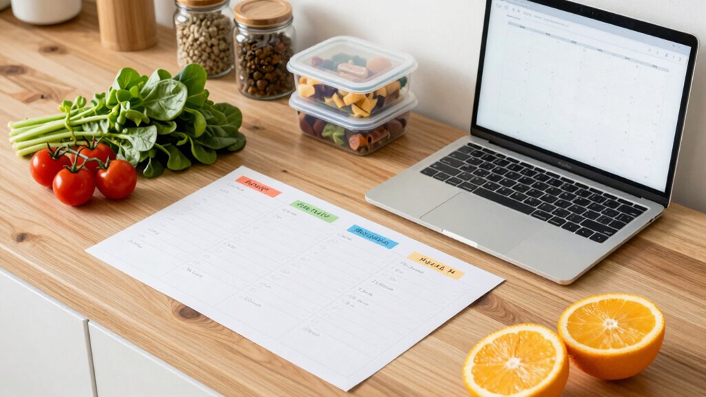 meal planning and organized shopping