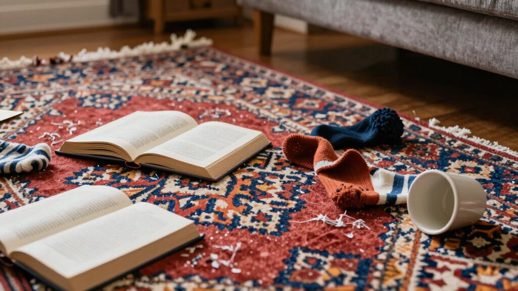 secure rugs clear clutter safely