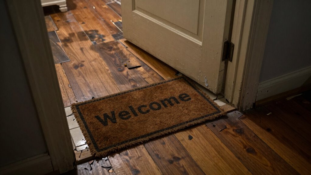 slippery cluttered entry hazards
